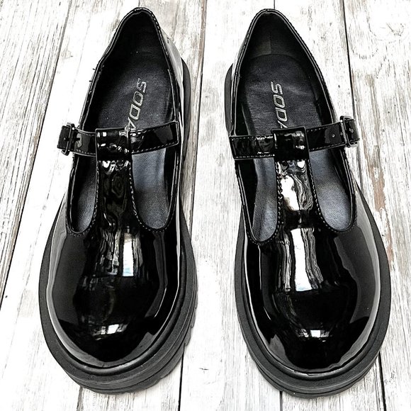Black Patent Leather Women's Loafers - Picture 2 of 4